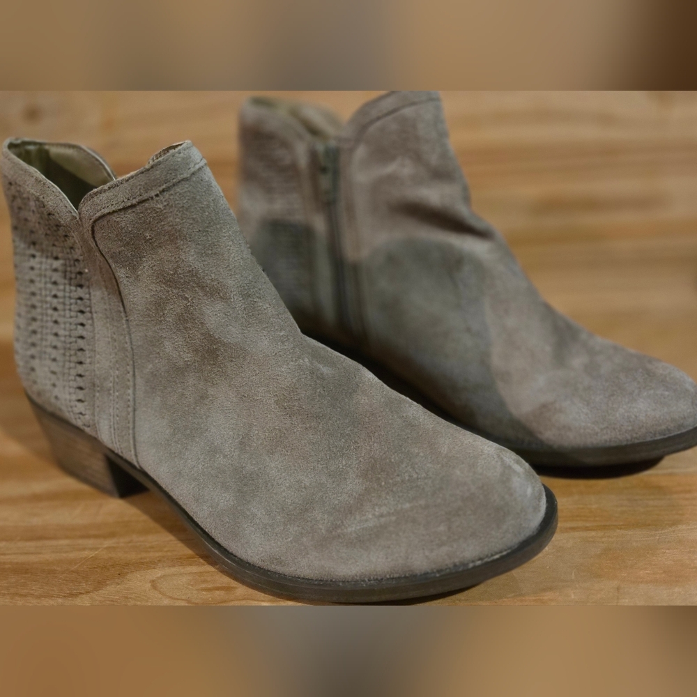 Kensie Taupe Suede Ankle Booties